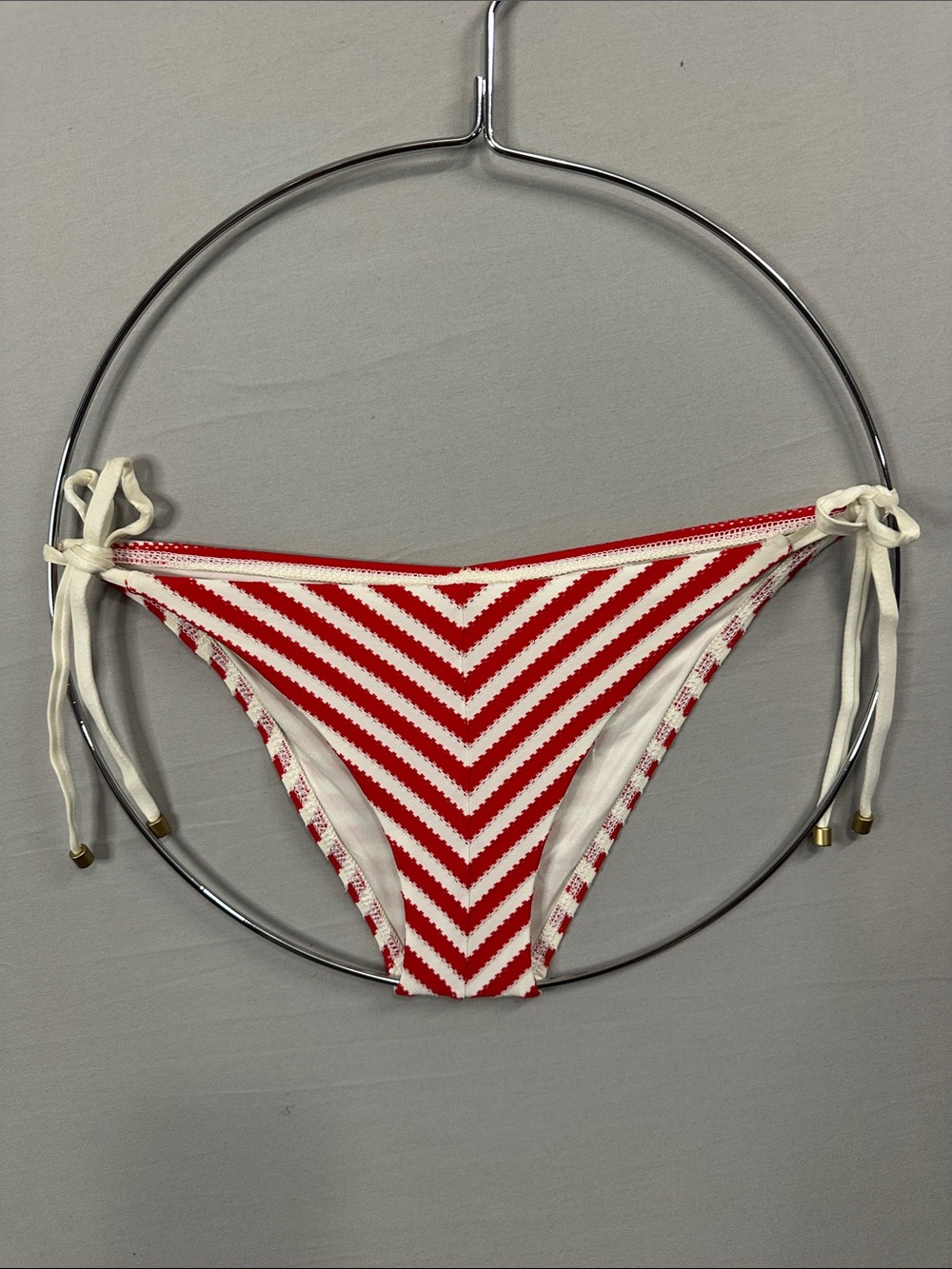 Vitamin A Women’s Red Striped Tie-Side Bikini Bottom